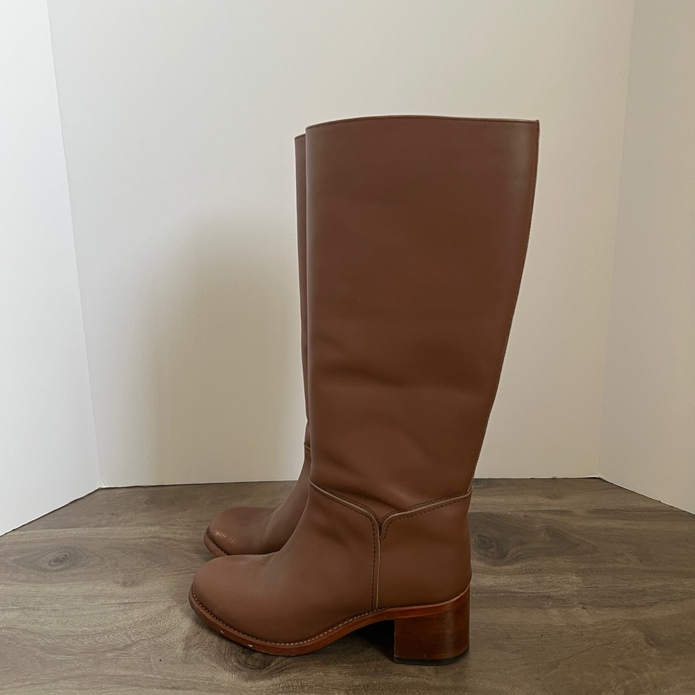 A.P.C. Tall Brown Leather Over-The-Knee Boots Apc Long Boots View 2